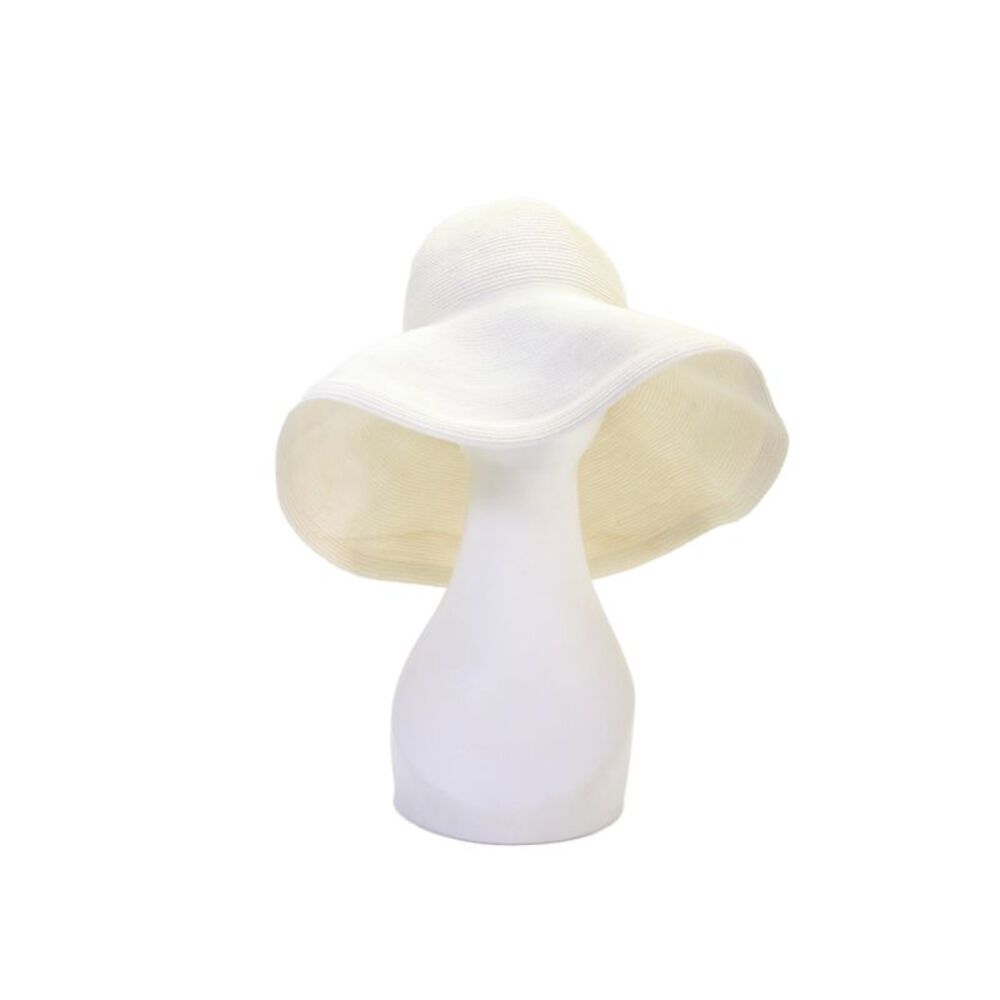 Eric Javits Womens Straw Woven Wide-Brim Sun Hat Cream One Size